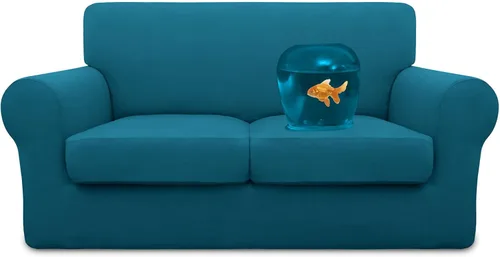 Vista 40 de Easy-Going Funda de sofá 100% impermeable doble de 3 piezas, elástica, suave, para perros, para sofá de 2 cojines separados, protector de muebles a