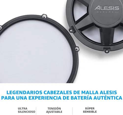 Vista 8 de Alesis Nitro Max Kit - Juego de batería eléctrica con almohadillas de malla silenciosas, caja de doble zona de 10 pulgadas, Bluetooth, más de 440