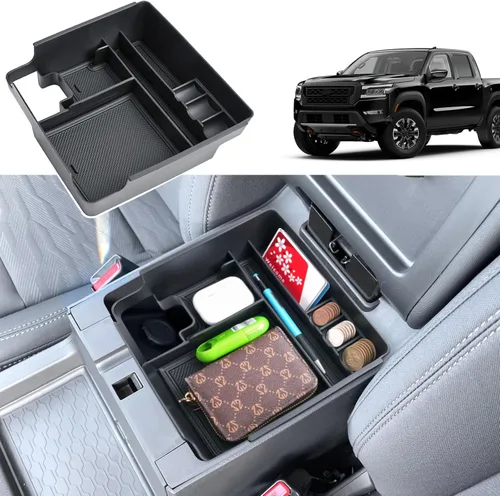 Organizador de consola central Frontier 2022-2024 2025 para Nissan Frontier (S/SV/SL/Pro-X/Pro-4X), plástico ABS duradero y goma 2023 2024 Frontier