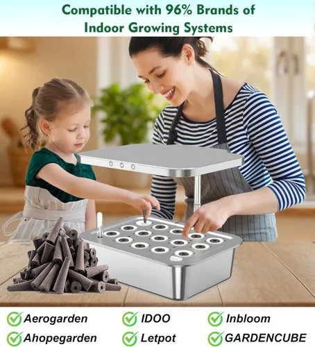 Vista 2 de Seed Starter - Esponjas de cultivo para aerogarden, cápsulas de repuesto equilibradas con PH para sistema hidropónico de interiores, paquete de 50