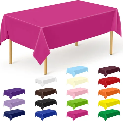 Vista 34 de QZYL 4 manteles de picnic con fundas de banco, manteles de plástico negro, 54 x 108 pulgadas, fundas rectangulares desechables impermeables