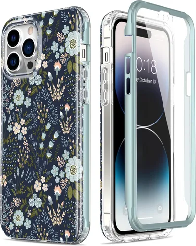 Vista 34 de Esdot Funda para iPhone 14 con Protector de Pantalla Integrado, Funda Resistente de Grado Militar con Diseños de Moda para Mujeres y Niñas, Funda