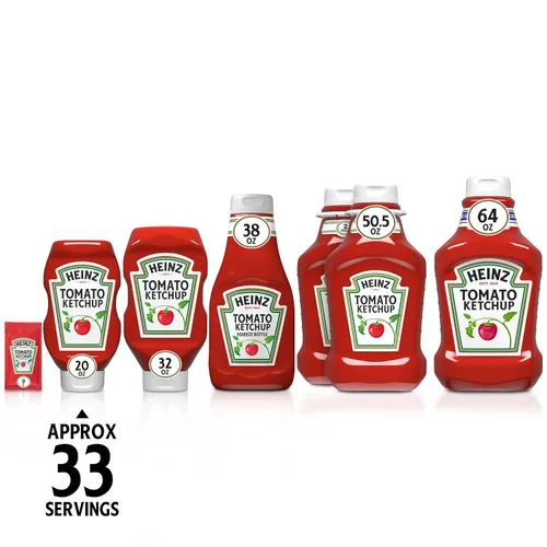 Vista 165 de Heinz Ketchup de tomate mezclado con chipotle, botella exprimible de 14 onzas