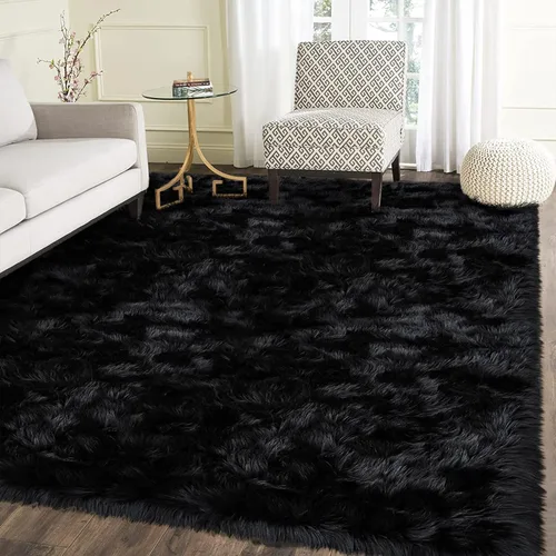 Vista 71 de Latepis - Alfombra rectangular de piel sintética tipo lana de oveja suave y esponjosa de estilo bohemio para sala de estar, dormitorio y residencias