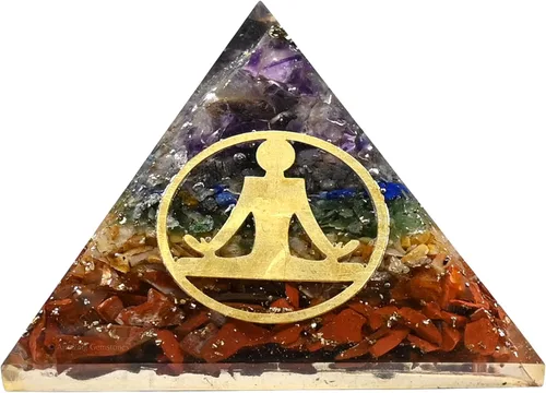 Vista 15 de Amazing Gemstone Pirámide de orgón grande Cristal natural de pirámide de chakra Pirámide de orgonita de metatrón de chakras Pirámides