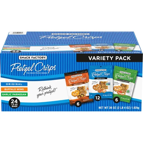 Vista 8 de Snack Factory Pretzel Crisps Sabor Original, Paquete de Snacks Tamaño Individual, 1.5 Oz (Paquete de 24)