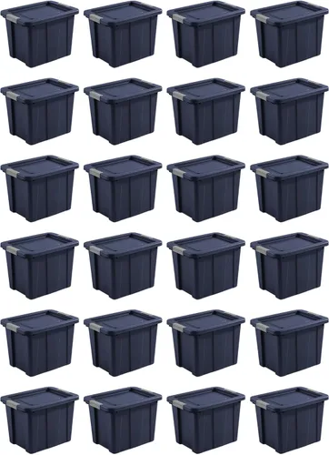 Vista 20 de Sterilite Paquete de 6 contenedores de almacenamiento con tapas, bolsas resistentes, Tuff1, 18 galones, índigo oscuro