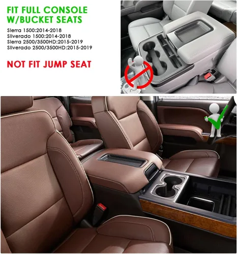 Vista 2 de LFOTPP Organizador de consola central de 3 piezas para Chevy Silverado 2014-2018/GMC Sierra 1500 y Silverado y Sierra 2500HD/3500HD 2015-2019