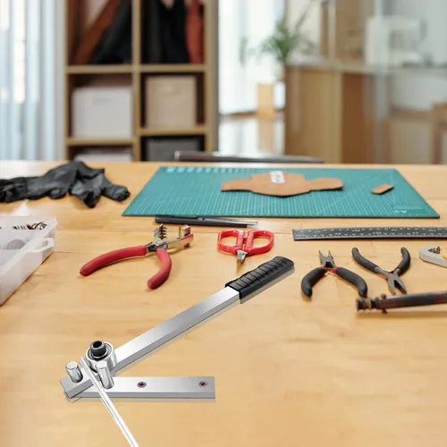 Vista 5 de Mini barra plana dobladora de varilla, herramientas de mano para doblar barras de refuerzo para colgar creativas de hierro, diámetro máximo doblable