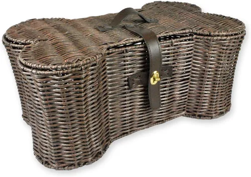 Vista 10 de Bone Dry Pet Storage Collection - Cesta de juguetes, tamaño mediano, 21 x 13 x 8 pulgadas, mimbre de plástico gris