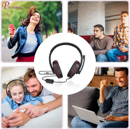 Vista 7 de Picozon Auriculares para juegos con micrófono para PS5 PS4 Nintendo Switch Playstation 4 Playstation 5 Playstation Vita Mac laptop tableta