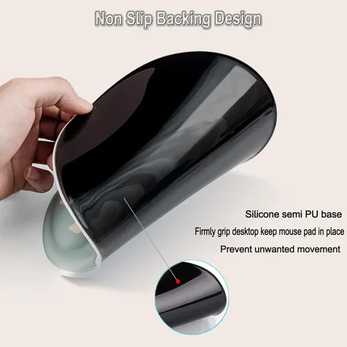 Vista 6 de Alfombrilla de mouse con soporte para muñeca, base de goma antideslizante, reposamuñecas, alfombrilla para mouse de 8.75 x 7.5 pulgadas, alfombrilla