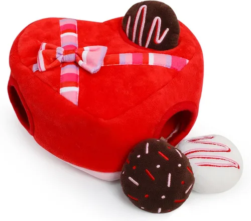 Vista 9 de Hollypet - Juguete de escondite con chillido para perros, rompecabezas interactivo de felpa para cachorros, ardilla