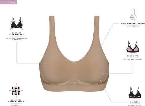 Vista 5 de Bali - Comfort Revolution - Brasier sin varillas para mujer, brasier de cobertura completa estilo ComfortFlex Fit - DF3488