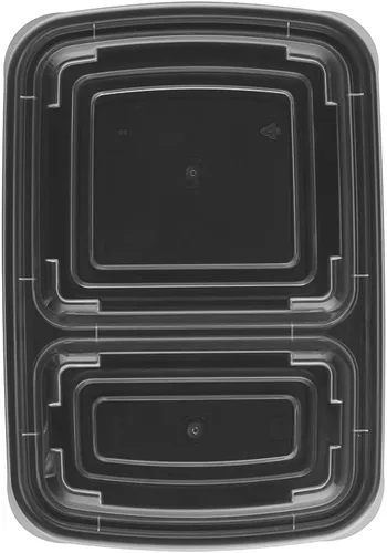 Vista 3 de TIYA - Contenedores de comida a granel de 32 onzas, paquete de 150 con tapas, cajas de plástico con compartimentos para llevar, reutilizables, aptos