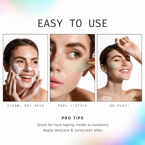 Vista 8 de Sun Patch Parches hipoalergénicos para mejillas o manos con pantalla solar, 100% silicona UPF-50, protección UV, reutilizable, 1 paquete/4 pares