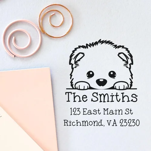 Vista 26 de Sello de alta calidad para cachorros Airedale Terrier – Sello de dirección personalizado – Ideal para los amantes de los perros – Elección de 5