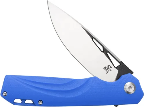 Vista 5 de Sitivien ST141 - Cuchillo plegable, hoja de acero D2 G10, cuchillo de bolsillo EDC para supervivencia, senderismo, campamento, pesca (azul)