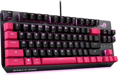 Vista 5 de ASUS ROG Strix Scope TKL - Teclado mecánico para juegos, interruptores rojos Cherry MX, teclas Ctrl 2 veces más anchas para mayor precisión FPS