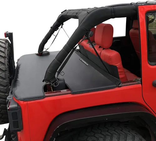 Vista 23 de Shadeidea - Cubierta tonneau para el Jeep Wrangler JK de 4 puertas, cubierta Ton para el maletero trasero del JKU (2007-2018), cubierta