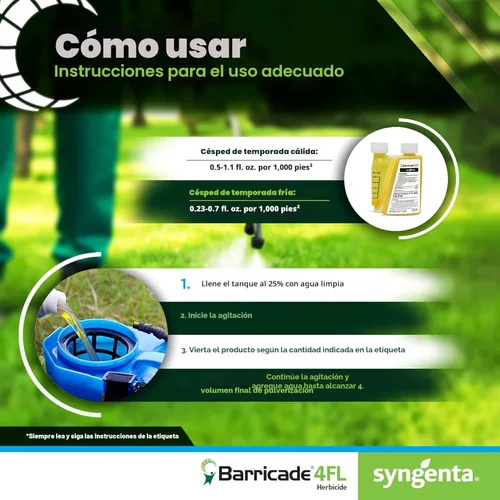 Vista 5 de Barricade 4FL Herbicida Concentrado - Control de malezas preemergente - Prevención de malezas de hoja ancha de larga duración para césped, césped
