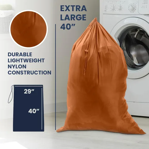 Vista 4 de Bolsa de lavandería de nailon resistente de alta calidad, cesta de ropa con cordón, artículos esenciales para el hogar y la universidad