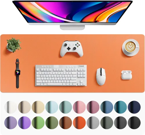 Vista 62 de Aothia Protector de Escritorio de Cuero, Alfombrilla para Ratón, Alfombrilla de Escritorio de Oficina, Secante de Escritorio de Cuero PU