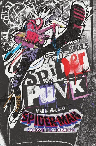 Vista 11 de Marvel Spider-Man: Across The Spider-Verse - Póster de pared de una hoja de Spider-Punk, 22.4 pulgadas de largo x 14.7 pulgadas de ancho, versión