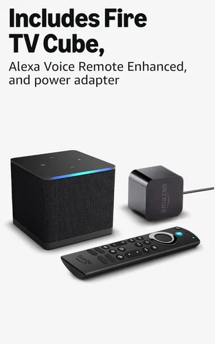 Vista 7 de Amazon Fire TV Cube, con búsqueda de Fire TV con IA, Dispositivo de streaming controlado por voz con Alexa, Wi-Fi 6E y 4K Ultra HD