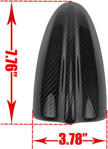 Vista 2 de Modengzhe Antena con forma de aleta de tiburón de 8 pulgadas de largo, montada en la parte superior del coche con base adhesiva de 6.890 x 3.740 in