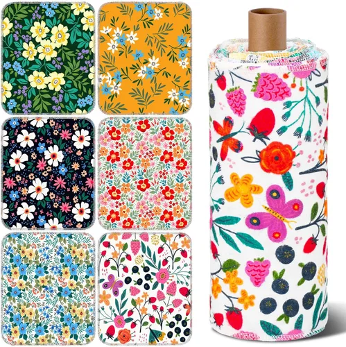 Vista 9 de Redbaker 6 Piezas Rollos de Toallas de Papel Reutilizables Toallas de Cocina a Granel Lavables Sin Papel Paños de Algodón Servilletas de Mano