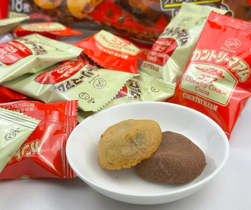 Vista 4 de Country Ma'am - Galletas con chispas de chocolate, sabor vainilla y cacao, bolsa de 19 alimentos japoneses envueltos individualmente