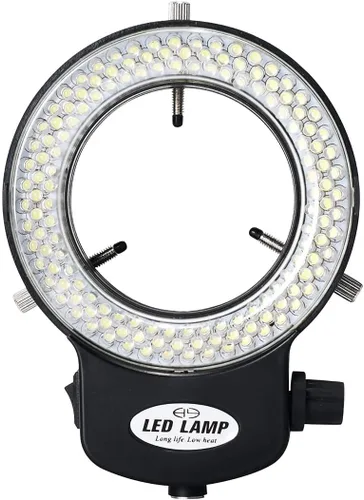 Ajustable 144 LED perlas anillo luz iluminador lámpara para monocular binocular trinocular soldadura reparación estéreo microscopio cámara de vídeo