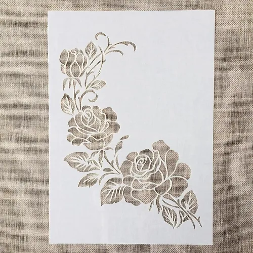 Vista 14 de TIAMECH Plantilla de fuegos artificiales reutilizable A4 para pintar, plantilla de capas de flores, arte de pared de bricolaje, muebles de madera