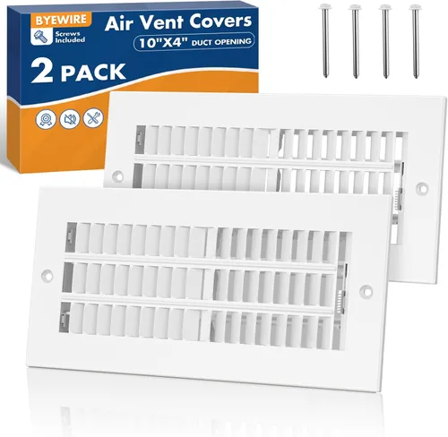 Apertura de conducto de 10 x 4 pulgadas, cubiertas de ventilación de aire para pared o techo, ventilación de acero de 2 vías de alto flujo de aire,