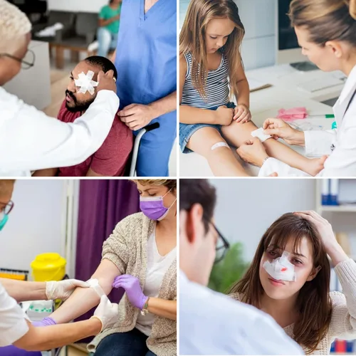 Vista 5 de Paquete a granel de cinta médica microporosa, rollos autoadhesivos hipoalergénicos de 10 yardas, vendaje elástico flexible y transpirable, 2