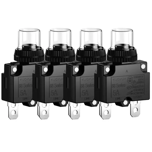 Vista 9 de Interruptores de circuito de 3 amperios, protector de interruptor de sobrecarga térmica serie 88 Restablecimiento manual del botón con terminales