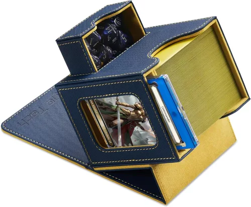 Vista 14 de Caja de cartas para MTG Commander, diseño patentado, pantalla Commander, se adapta a 100 tarjetas de doble manga, ladrillo de tarjetas de 35 puntos