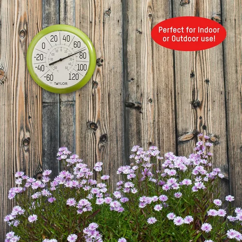 Vista 6 de Taylor Termómetros de pared para interiores y exteriores, juego de 2, negro y verde