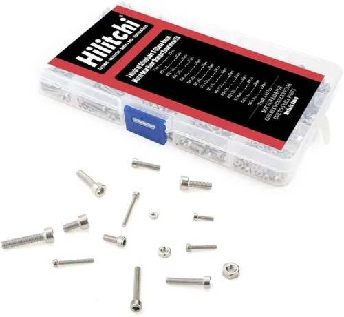 Vista 6 de Hilitchi Juego surtido de tornillos de cabeza hexagonal de acero inoxidable M2 3 4 304 con caja (acero inoxidable 304)