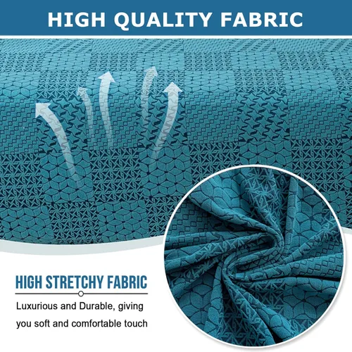 Vista 63 de ADPON Fundas otomanas cuadradas de terciopelo para otomanas, fundas protectoras para reposapiés cuadrados, fundas protectoras para taburetes de Azul