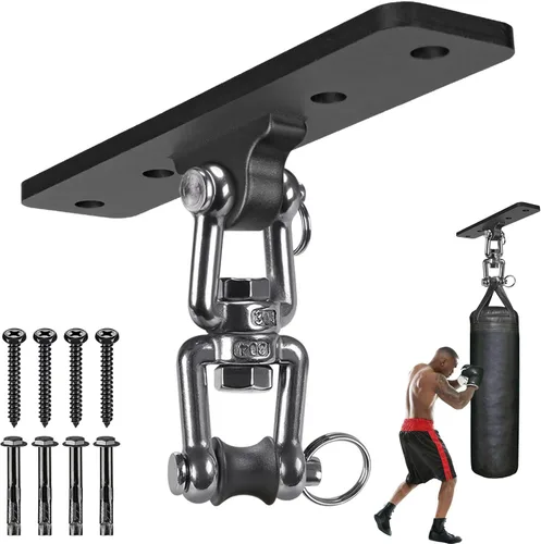 Vista 12 de Kipika Colgador de pared para bolsa pesada, soporte giratorio para bolsa de boxeo resistente para gimnasio en casa, longitud ajustable para bolsa