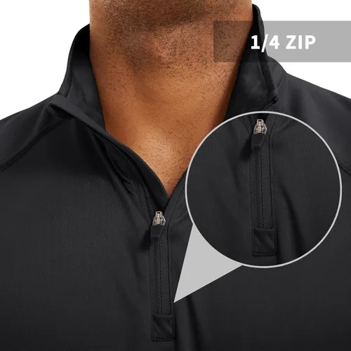 Vista 6 de CRYSULLY Camisas de pesca para hombre con protección solar UPF 50+ de manga larga y cremallera de 14