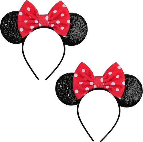 Vista 25 de FANYITY Orejas de ratón, diadema de lentejuelas con orejas de ratón para niños, niñas y mujeres (TW)