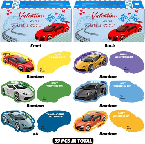 Vista 4 de H1vojoxo 40 cajas de dinosaurios para el día de San Valentín para niños, tarjetas del día de San Valentín y buzón para intercambio de clases