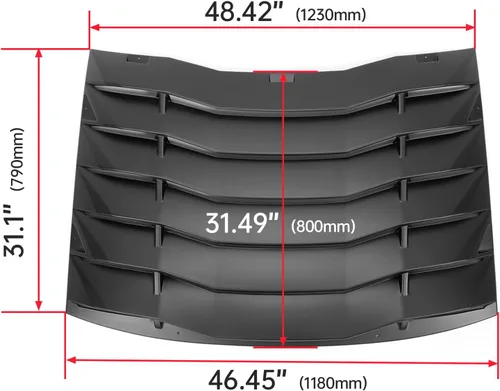 Vista 2 de ECOTRIC Cubierta de rejilla de ventana trasera compatible con Dodge Charger Vent ABS GT Lambo 2011-2023 pintado negro mate
