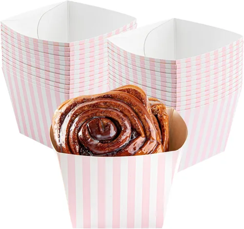 Vista 67 de Restaurantware -Bio Tek - Cajas de aperitivos de 4.3 x 3.2 pulgadas, 200 cajas desechables para papas fritas – Forro de polietileno, apto para frío