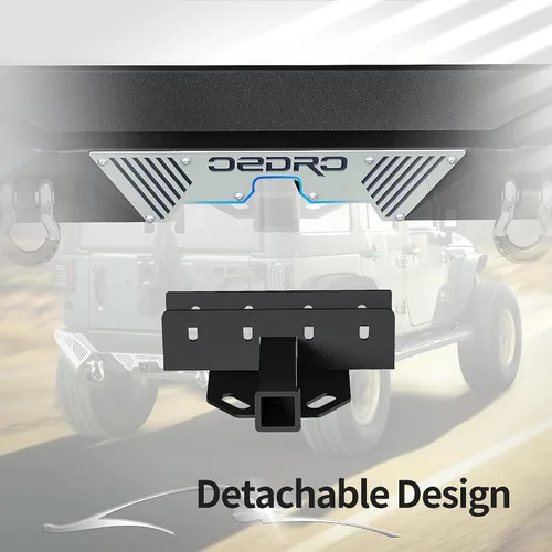 Vista 13 de OEDRO Combo de parachoques trasero compatible con Jeep Wrangler JK y Unlimited JKU 2007-2018 (2/4 puertas), todoterreno de ancho completo