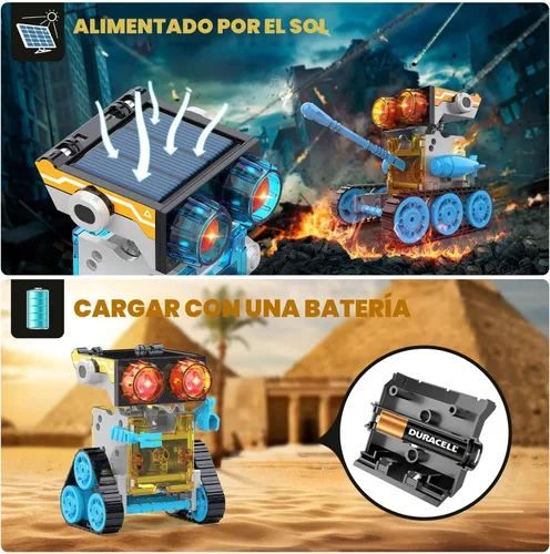 Vista 5 de Wesfuner Kit de robot solar 30 en 1, 243 piezas, juego educativo STEM para niños de 8 a 12 años, regalo de experimento científico para cumpleaños