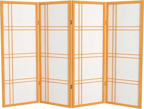 Vista 61 de Pantalla Shoji corta de doble cruz de 4 pies - Negro - 6 paneles